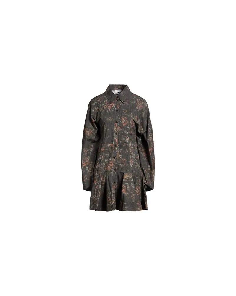 Ganni KLEIDER - Mini-Kleiderauf YOOX.COM Dunkelgrün