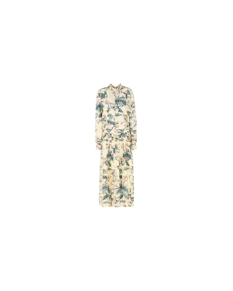Stella Jean KLEIDER - Midi-Kleiderauf YOOX.COM Pastellgelb