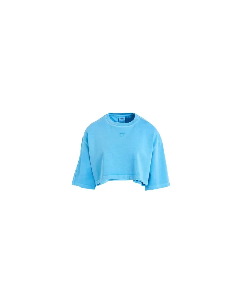 adidas ESS+ CROP TEE  - TOPS - T-shirtsauf YOOX.COM Azurblau