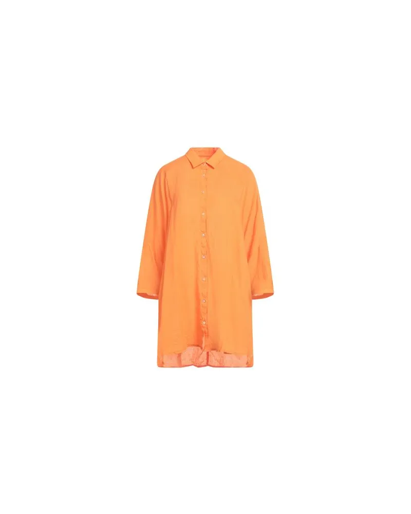 120% Lino TOPS - Hemdenauf YOOX.COM Orange