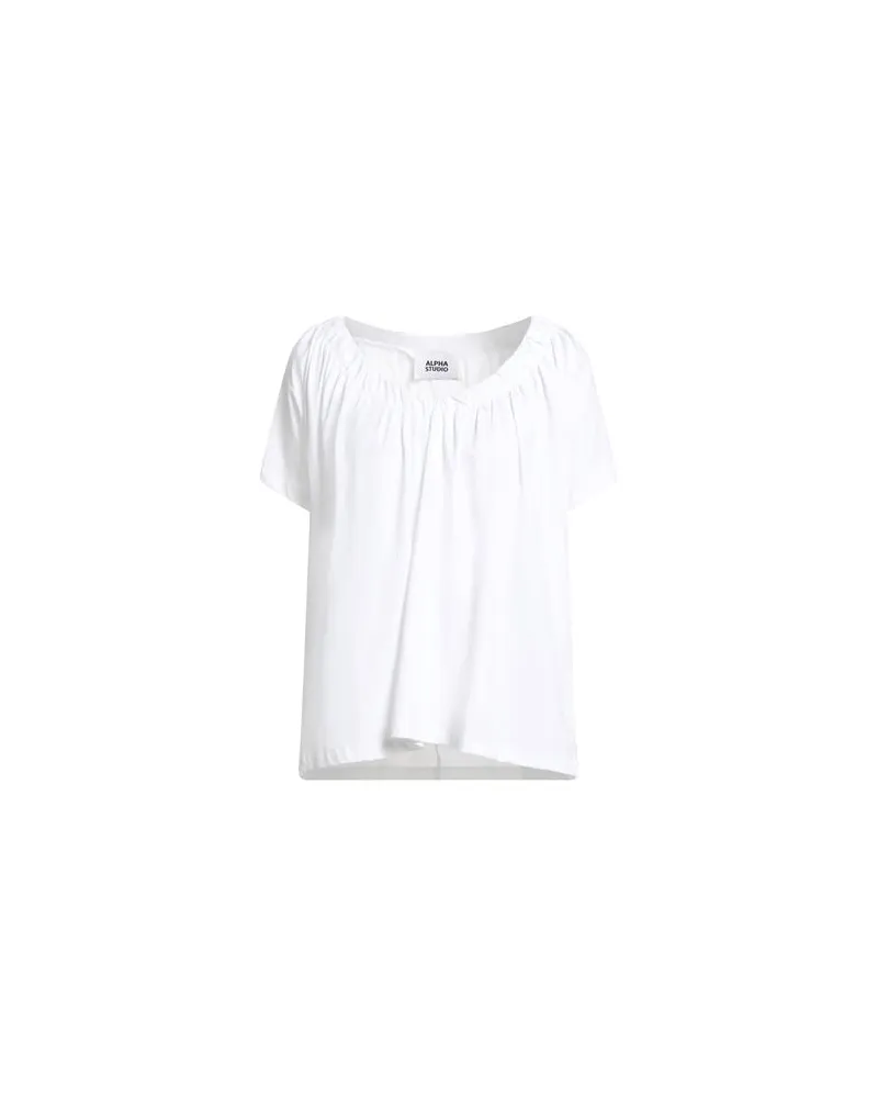Alpha Studio TOPS - T-shirtsauf YOOX.COM Weiß