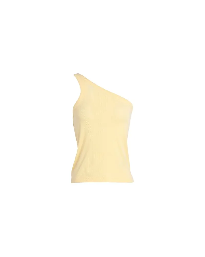 Ninety Percent EMMA STRETCH ORG CTN 2X2 RIB ASYMETRIC VEST  - TOPS - Topsauf YOOX.COM Gelb