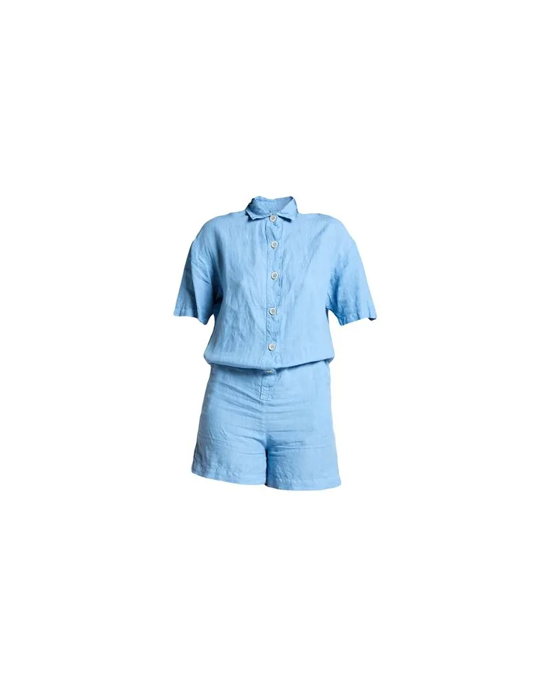 120% Lino OVERALLS - Playsuitsauf YOOX.COM Hellblau