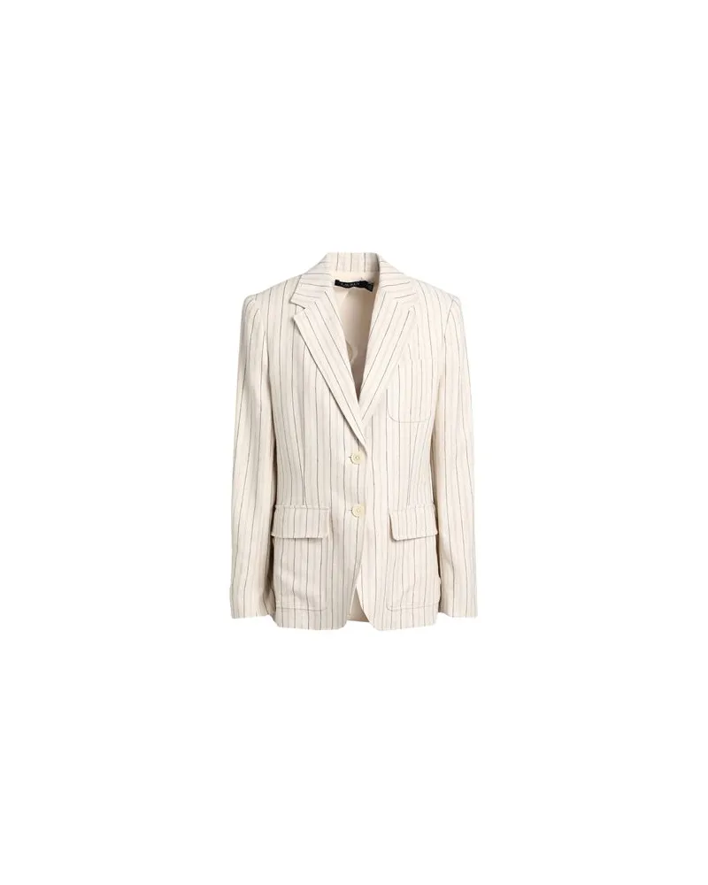 Ralph Lauren STRIPED LINEN-BLEND TWILL BLAZER  - ANZÜGE und CO-ORDS - Blazersauf YOOX.COM Cremeweiß