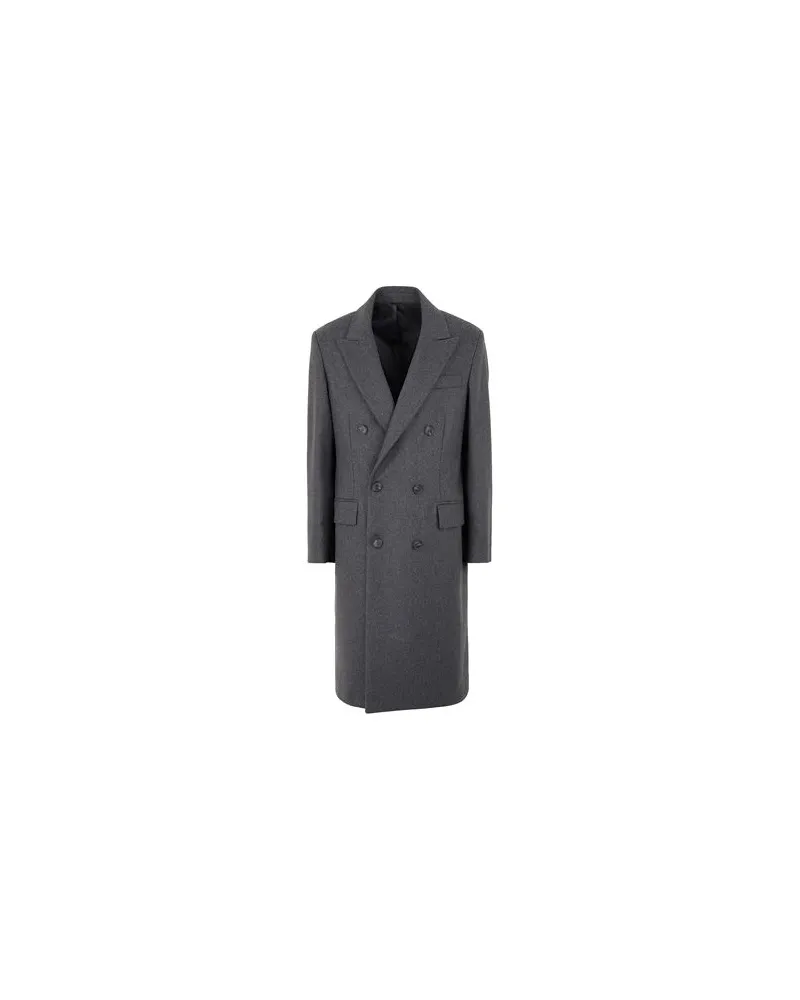 8 by Yoox WOOL-BLEND DOUBLE-BREASTED COAT  - JACKEN & MÄNTEL - Mäntelauf YOOX.COM Blei