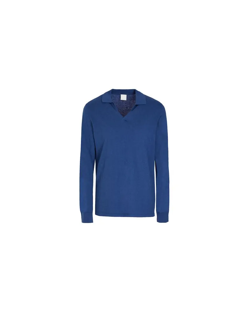 8 by Yoox ORGANIC COTTON-CACHEMERE BLEND KNITWEAR L/SLEEVE POLO - STRICKWAREN - Pulloverauf YOOX.COM Blau