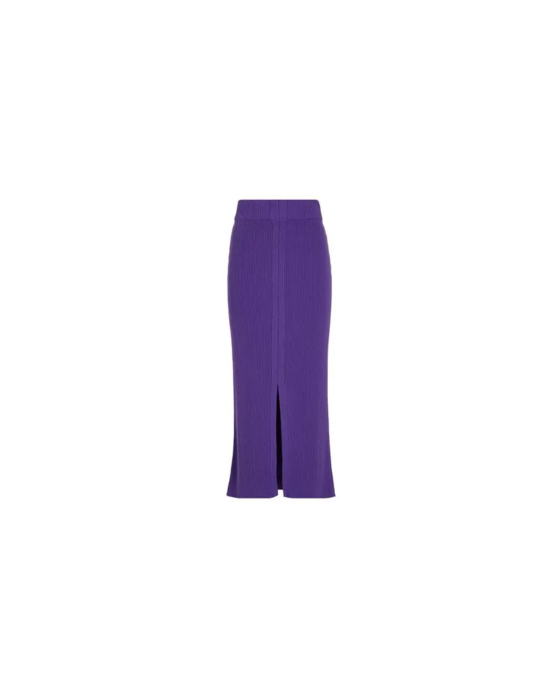 8 by Yoox RIBBED FRONT SPLIT KNIT LONG SKIRT - HOSEN & RÖCKE - Midi-Röckeauf YOOX.COM Violett