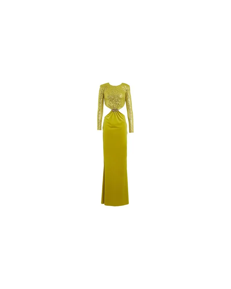 Elisabetta Franchi KLEIDER - Maxi-Kleiderauf YOOX.COM Limettengrün