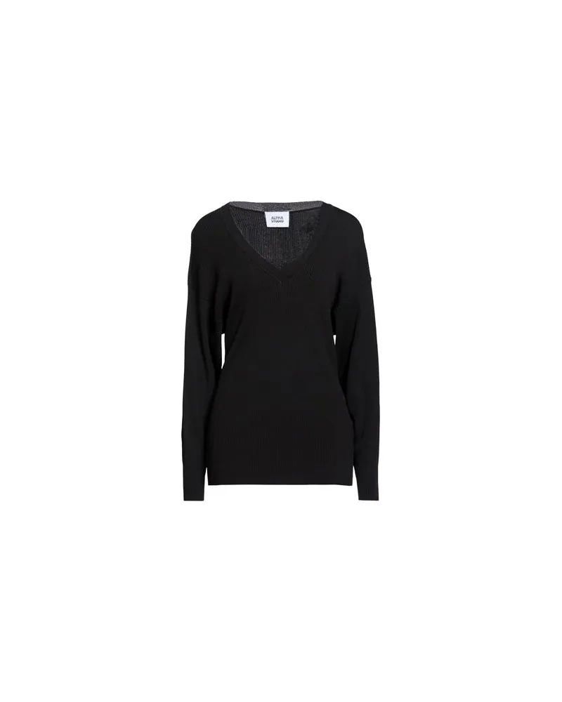 Alpha Studio STRICKWAREN - Pulloverauf YOOX.COM Schwarz