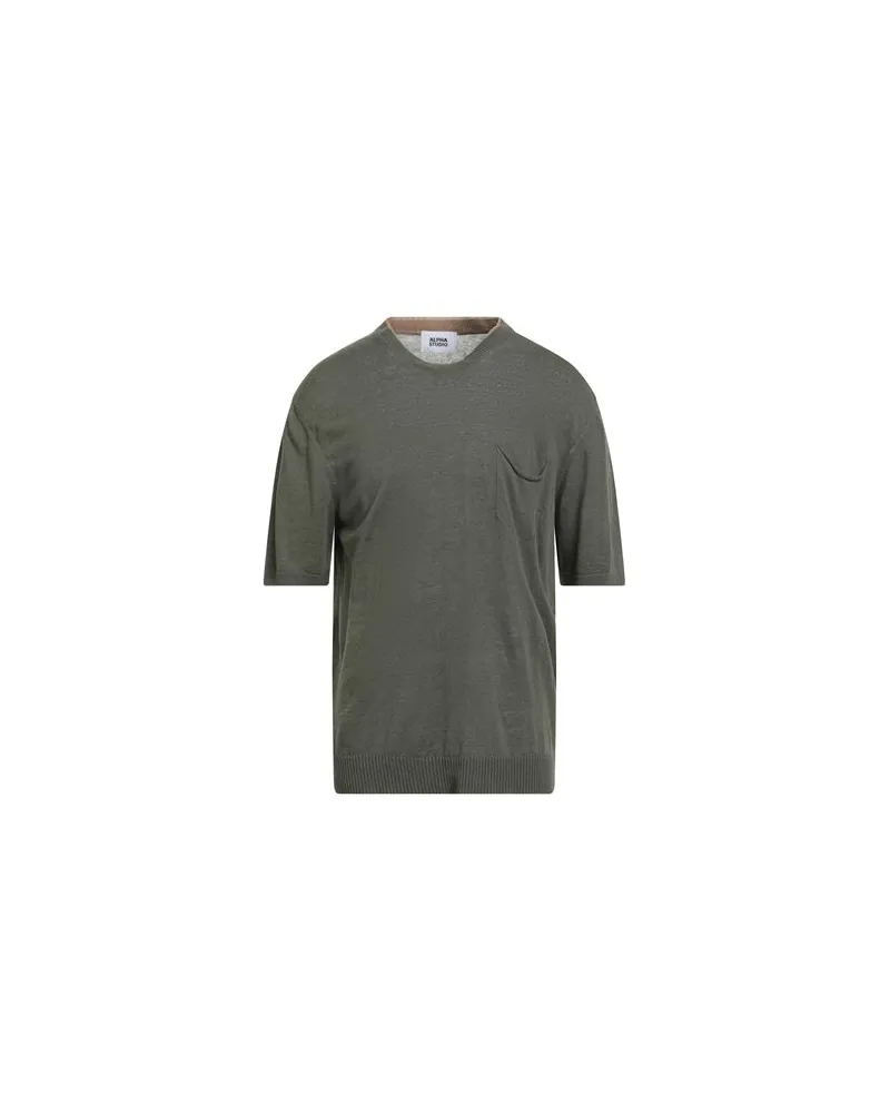 Alpha Studio STRICKWAREN - Pulloverauf YOOX.COM Militärgrün