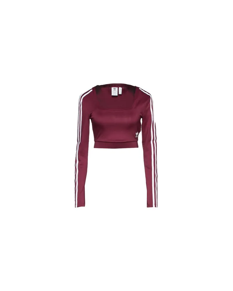 adidas LONG SLEEVE    - TOPS - T-shirtsauf YOOX.COM Bordeaux