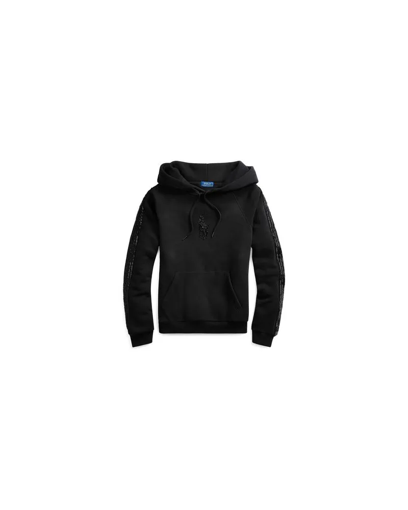 Ralph Lauren BEADED FLEECE HOODIE   - TOPS - Sweatshirtsauf YOOX.COM Schwarz