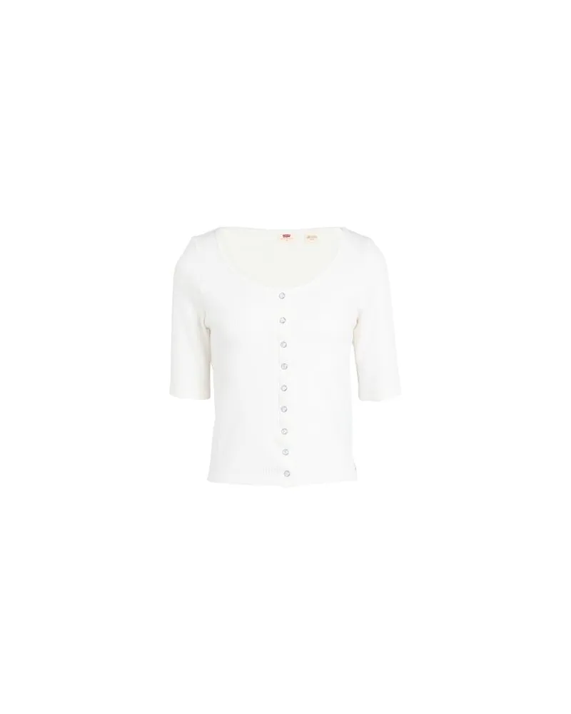 Levi's DRY GOODS WAFFLE TOP WHITES  - STRICKWAREN - Strickjackenauf YOOX.COM Elfenbein