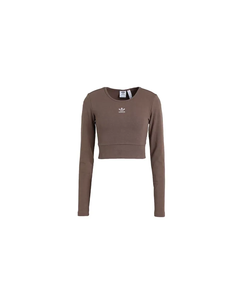 adidas RIB LS TEE  - TOPS - T-shirtsauf YOOX.COM Braun