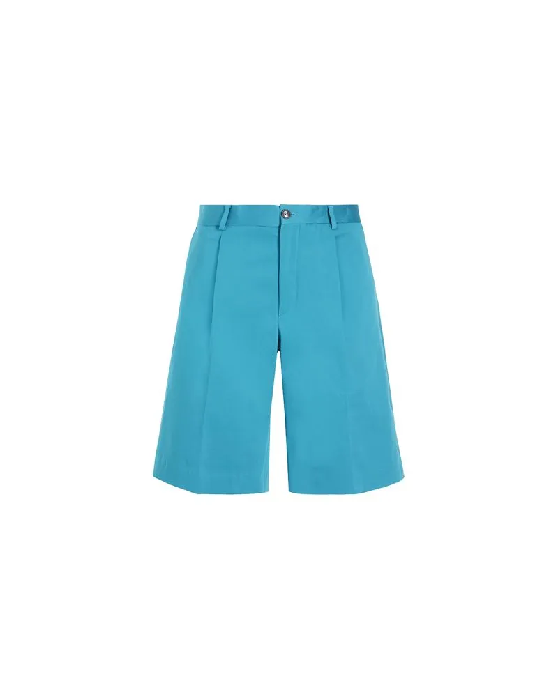 8 by Yoox COTTON PLEATED WIDE SHORTS  - HOSEN & RÖCKE - Shorts & Bermudashortsauf YOOX.COM Tūrkis