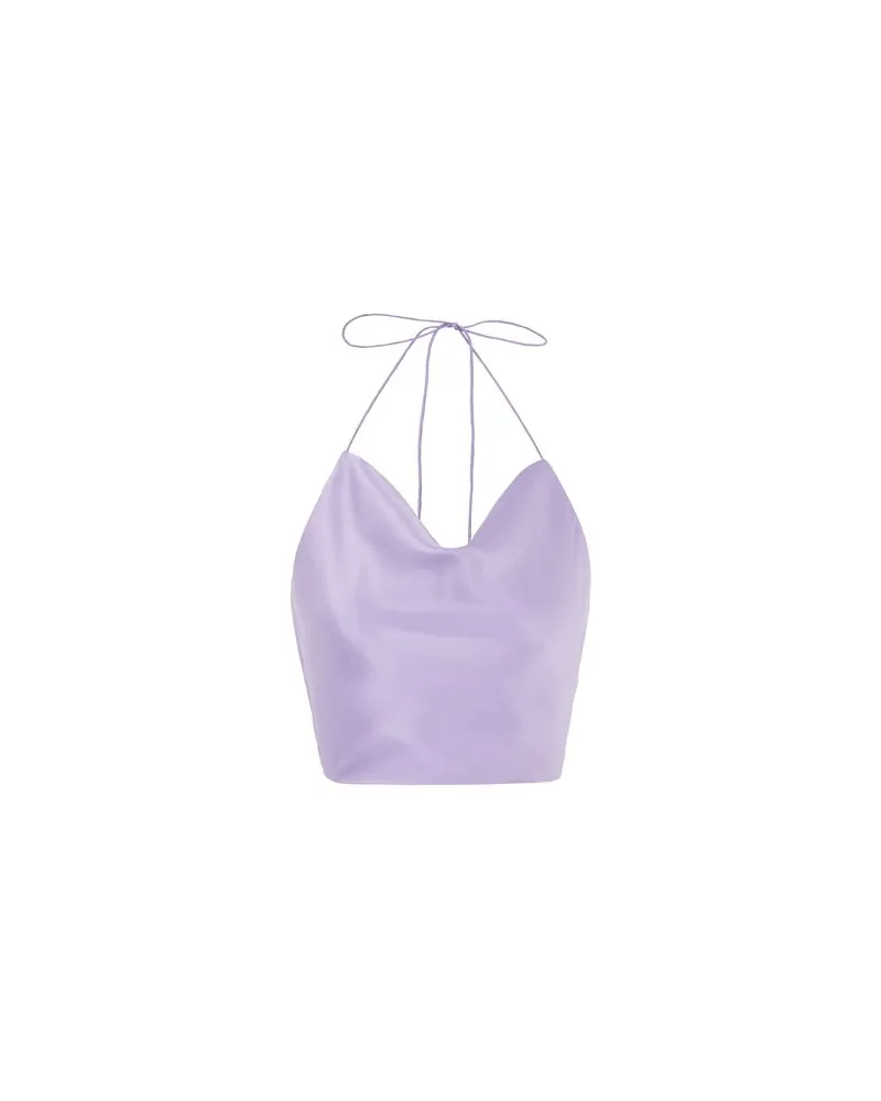 8 by Yoox SILK HALTER TANK TOP - TOPS - Topsauf YOOX.COM Lila