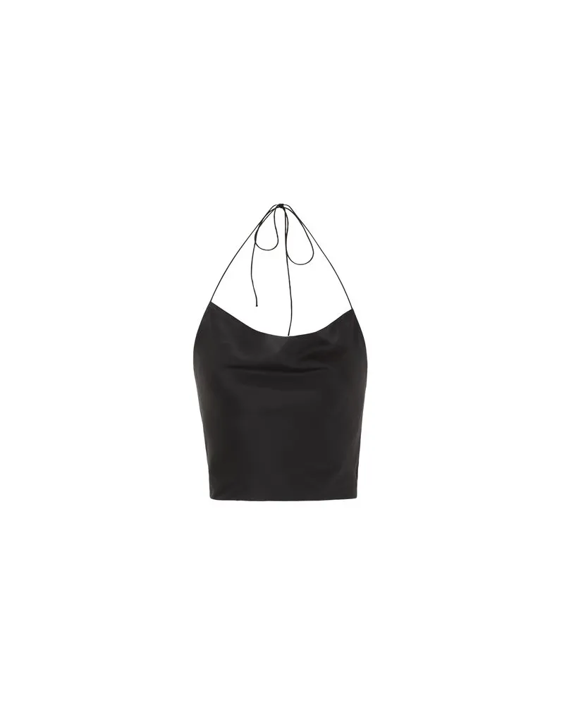 8 by Yoox SILK HALTER TANK TOP - TOPS - Topsauf YOOX.COM Schwarz