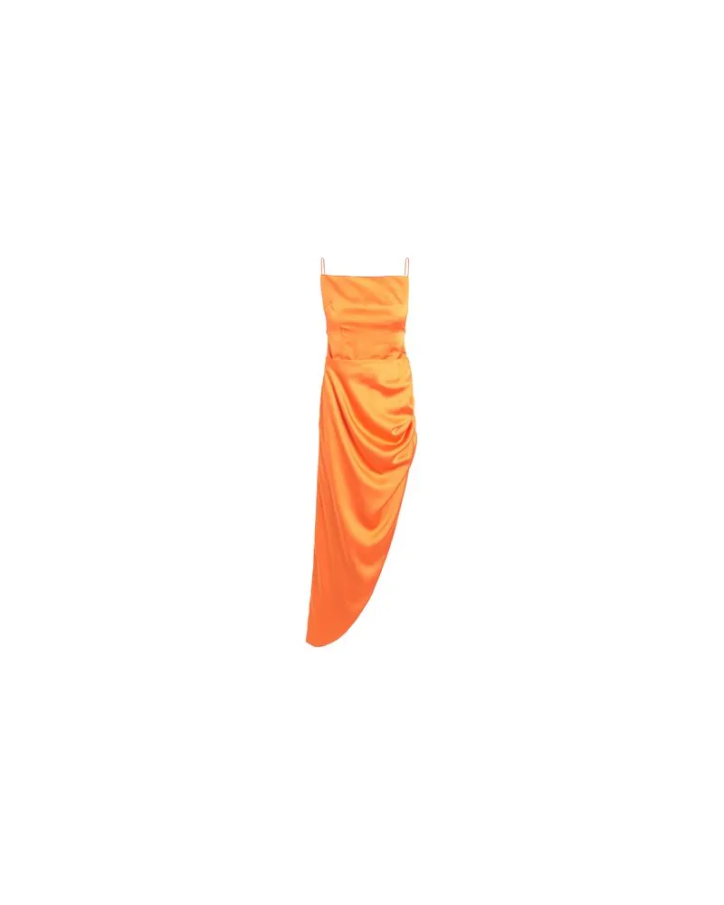 NINEMINUTES ABITO IN RASO - KLEIDER - Midi-Kleiderauf YOOX.COM Orange