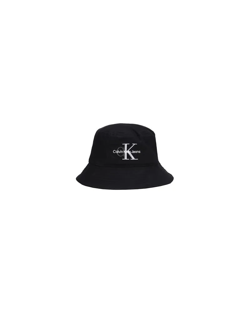 Calvin Klein DOUBLE EMBROIDERY BUCKET HAT  - ACCESSOIRES - Mützen & Hüteauf YOOX.COM Schwarz