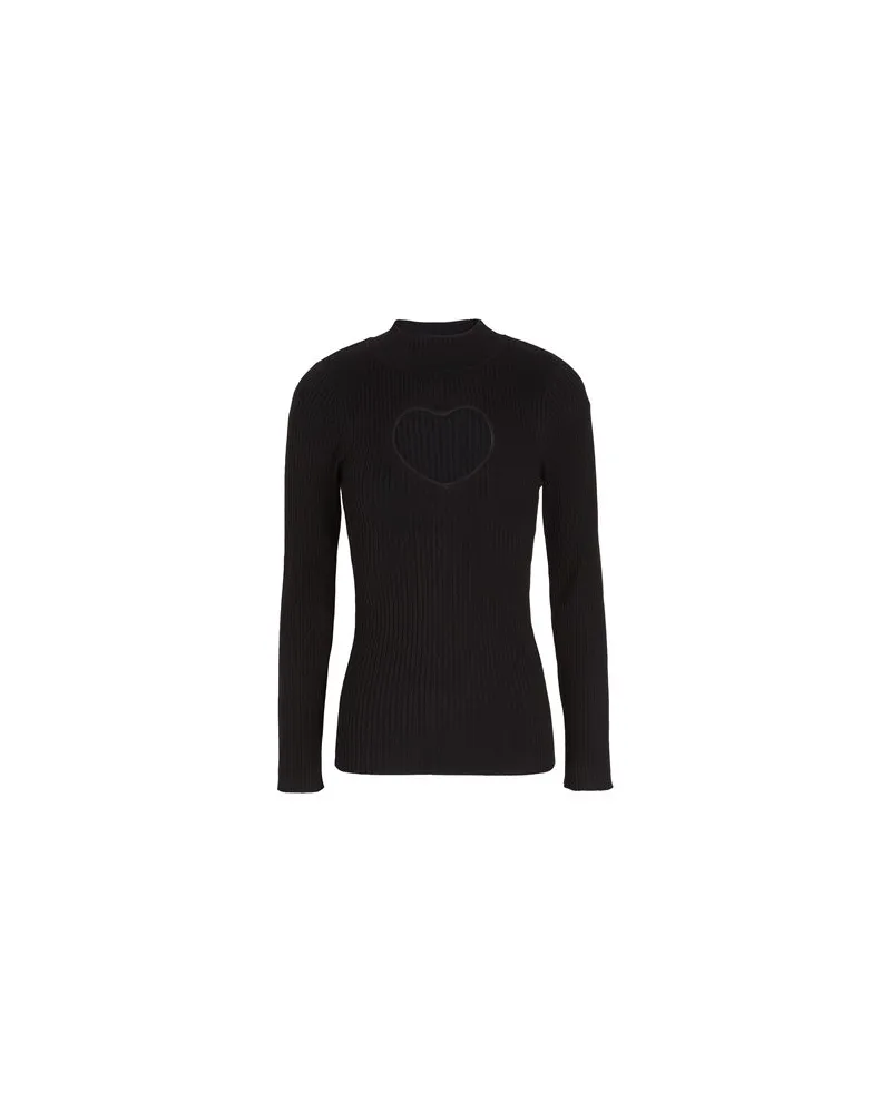 8 by Yoox HEART SHAPED CUT-OUT CREWNECK  - STRICKWAREN - Rollkragenpulloverauf YOOX.COM Schwarz