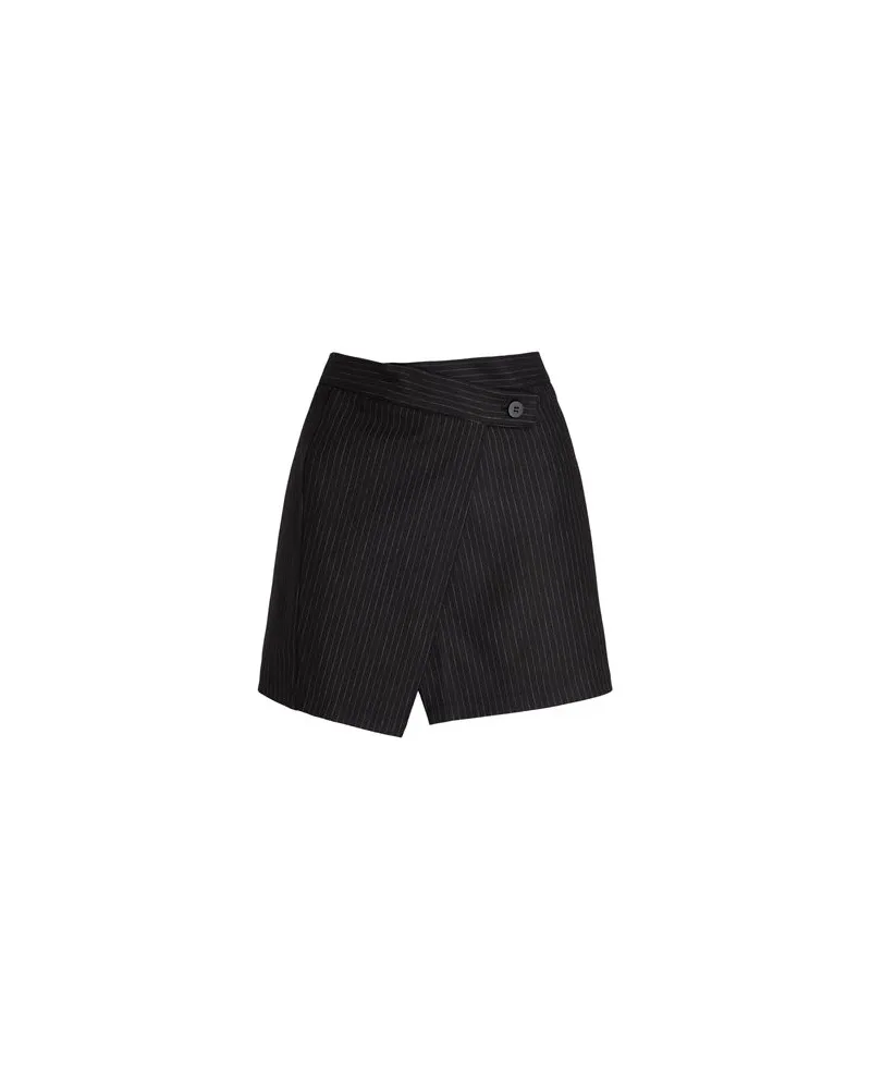 8 by Yoox PINSTRIPED COTTON TWILL MINI SKIRT - HOSEN & RÖCKE - Miniröckeauf YOOX.COM Schwarz