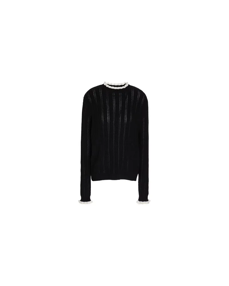 8 by Yoox COTTON BLEND POINTELLE JUMPER  - STRICKWAREN - Pulloverauf YOOX.COM Schwarz