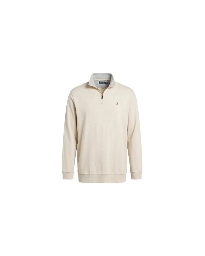 Ralph Lauren LUXURY JERSEY QUARTER-ZIP PULLOVER  - TOPS - Sweatshirtsauf YOOX.COM Beige