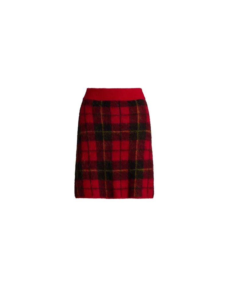 Ralph Lauren PLAID ALPACA-BLEND MINISKIRT  - HOSEN & RÖCKE - Miniröckeauf YOOX.COM Rot