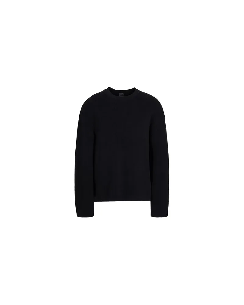 8 by Yoox RECYCLED COTTON BLEND BOXY-FIT CREW-NECK JUMPER  - STRICKWAREN - Pulloverauf YOOX.COM Schwarz