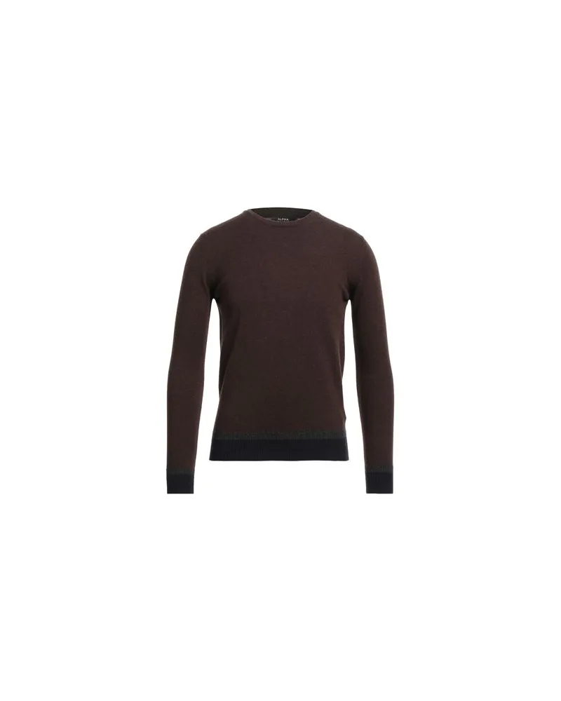 Alpha Studio STRICKWAREN - Pulloverauf YOOX.COM Dunkelbraun