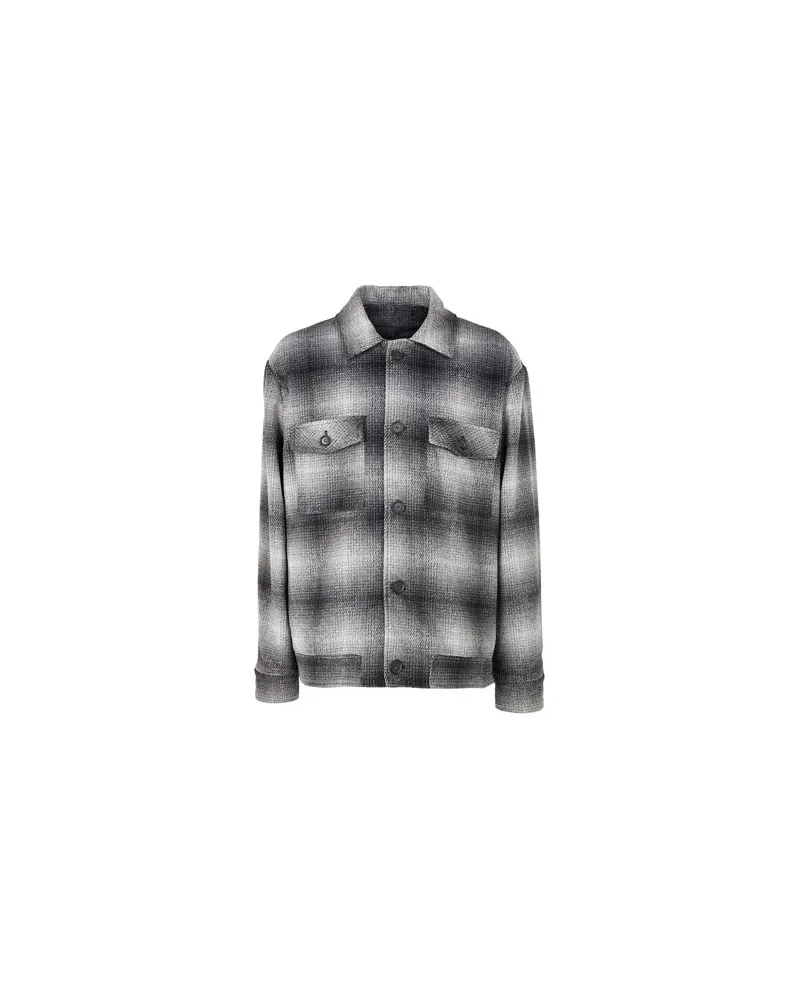 8 by Yoox CHECKED DOUBLE POCKETS OVERSHIRT  - TOPS - Hemdenauf YOOX.COM Grau