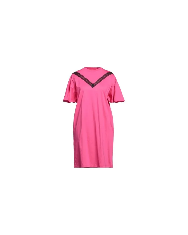 Karl Lagerfeld LACE INSERT JERSEY DRESS  - KLEIDER - Mini-Kleiderauf YOOX.COM Fuchsia