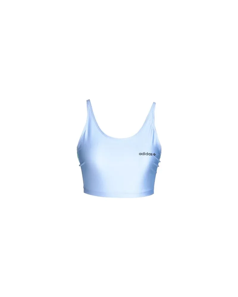 adidas ORIGINALS HIGH SHINE HALTER CROP TOP  - TOPS - Topsauf YOOX.COM Himmelblau