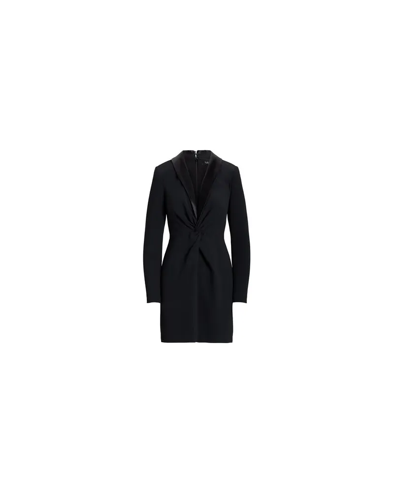 Ralph Lauren SATIN-TRIM CREPE COCKTAIL DRESS  - KLEIDER - Mini-Kleiderauf YOOX.COM Schwarz