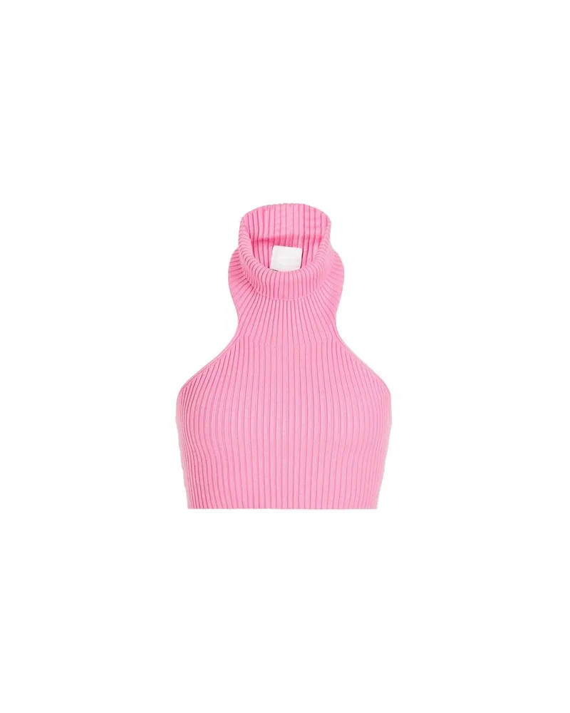 8 by Yoox VISCOSE KNIT SLEEVELESS ROLL-NECK CROP TOP  - TOPS - Topsauf YOOX.COM Rosa