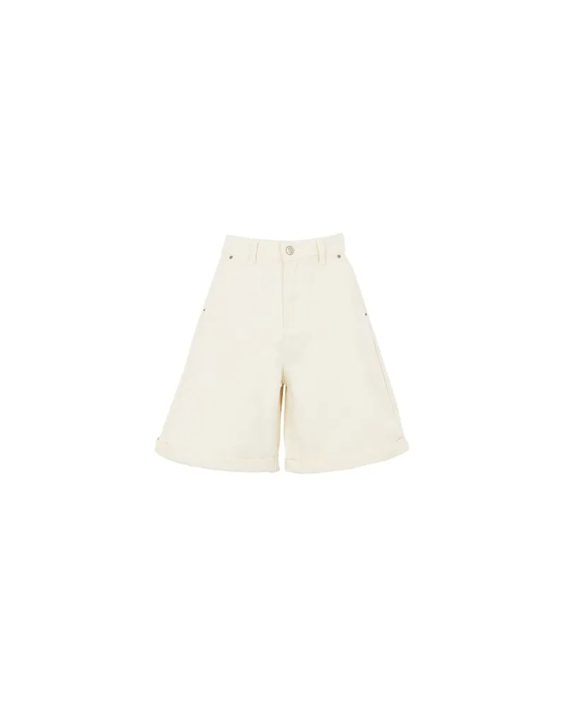 8 by Yoox ORGANIC COTTON DENIM WIDE-LEG BERMUDA - HOSEN & RÖCKE - Jeansshortsauf YOOX.COM Elfenbein
