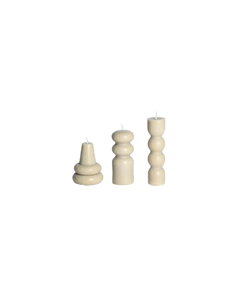 ferm LIVING TORNO CANDLES - SET OF 3 -SAND  - DEKORATIONEN - Kerzenauf YOOX.COM Beige