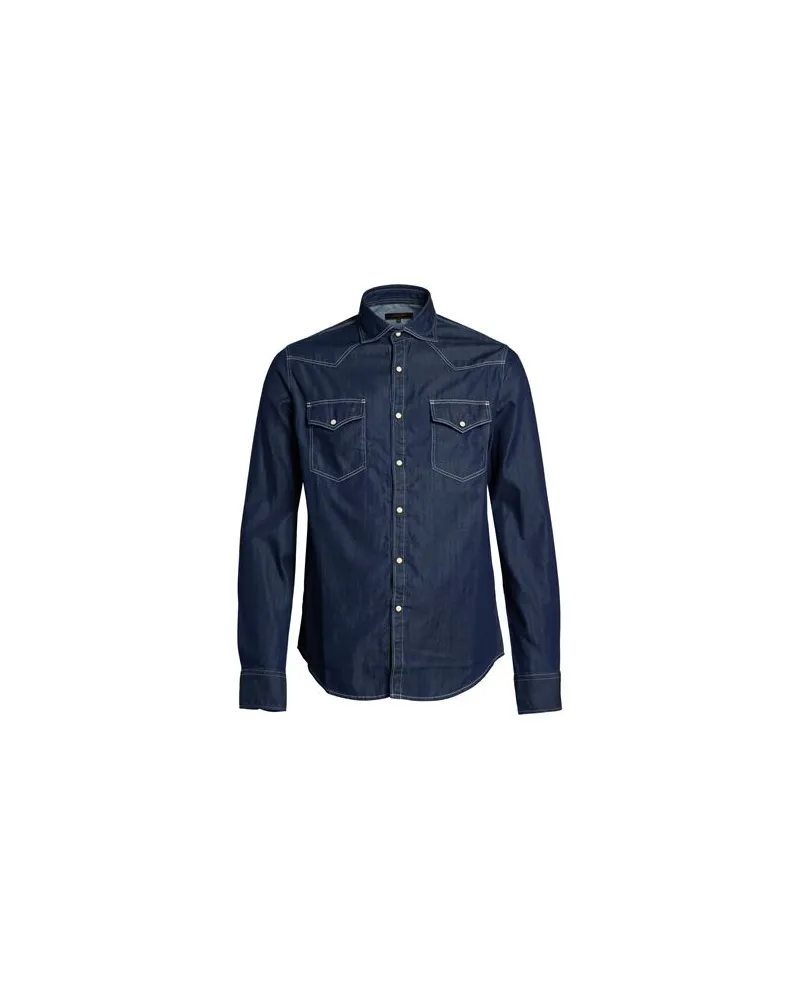 MOORER TOPS - Jeanshemdenauf YOOX.COM Blau