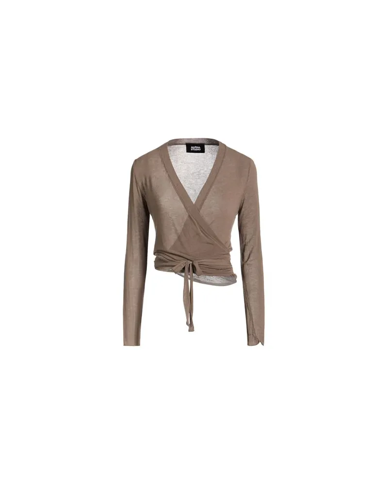 Alpha Studio STRICKWAREN - Wickelpulloverauf YOOX.COM Maulwurfsgrau