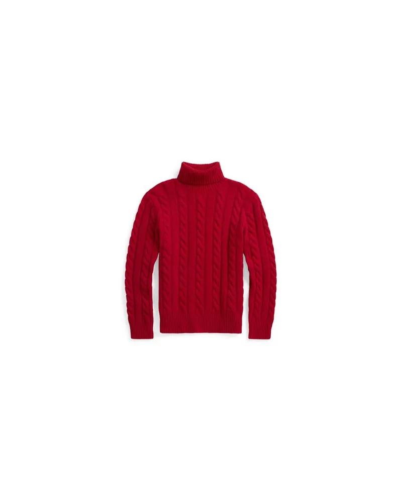 Ralph Lauren Cable-Knit Wool-Cashmere Sweater  - STRICKWAREN - Rollkragenpulloverauf YOOX.COM Rot