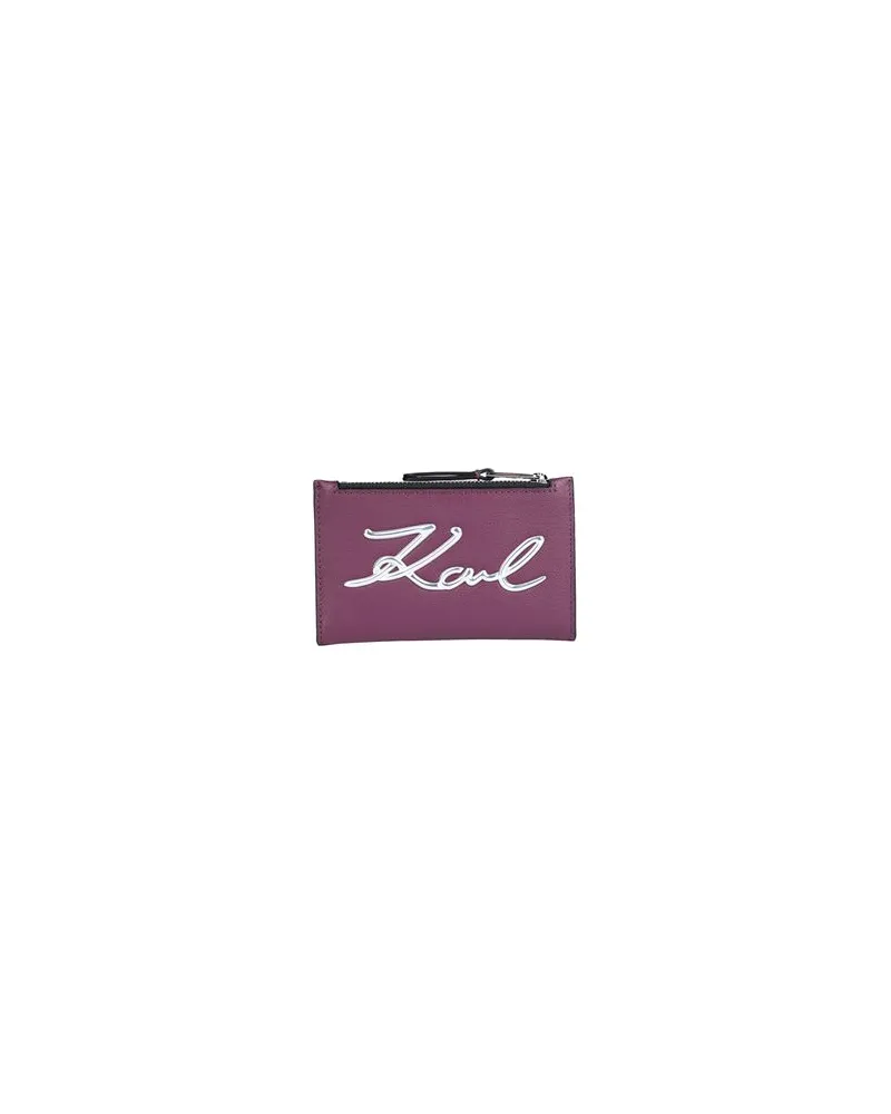 Karl Lagerfeld K/SIGNATURE BIFOLD ZIP CH  - Kleinlederwaren - Brieftaschenauf YOOX.COM Pflaume
