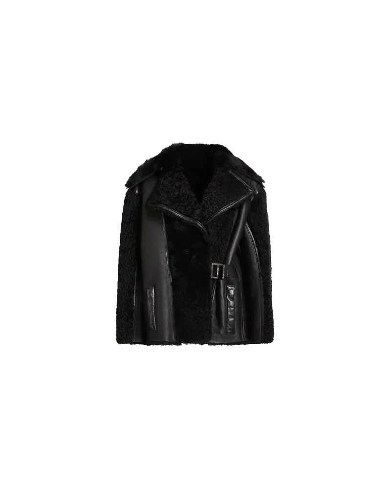 Patrizia Pepe JACKEN & MÄNTEL - Shearling- & Kunstfellauf YOOX.COM Schwarz