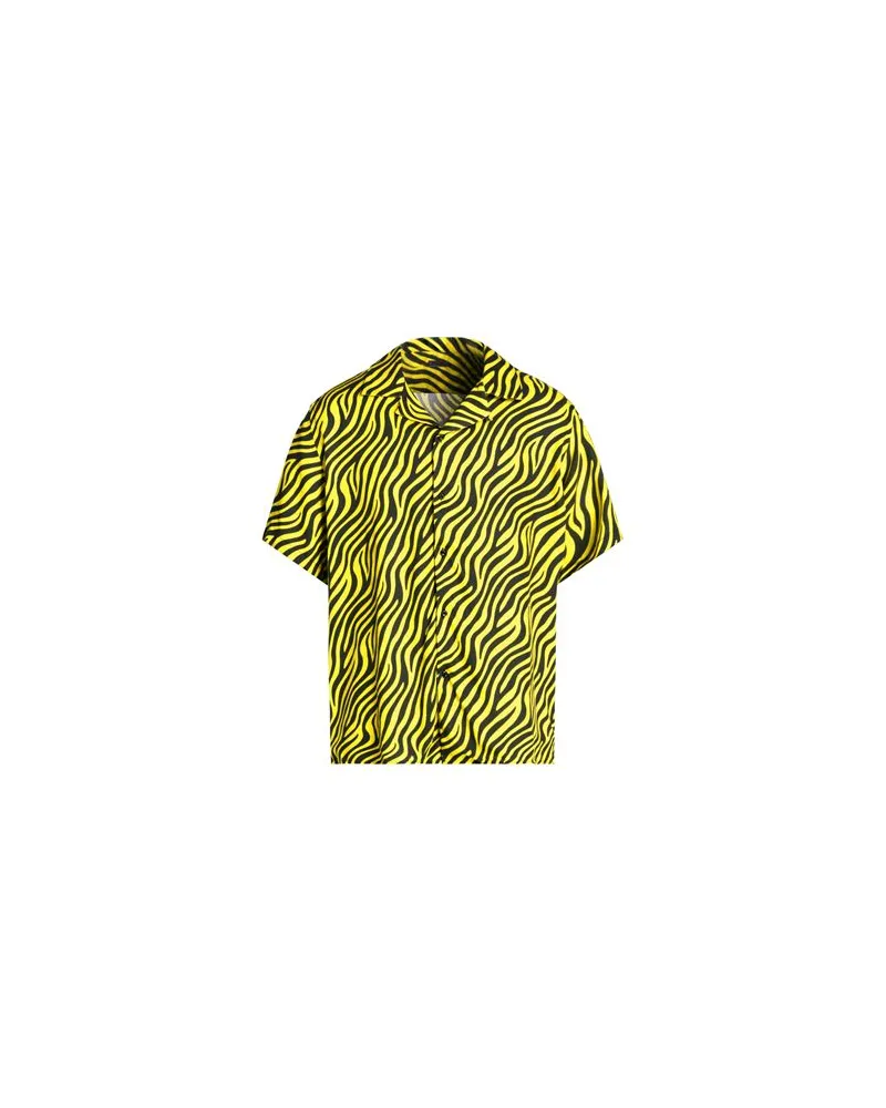 8 by Yoox PRINTED VISCOSE COLLAR CAMP SHIRT  - TOPS - Hemdenauf YOOX.COM Gelb
