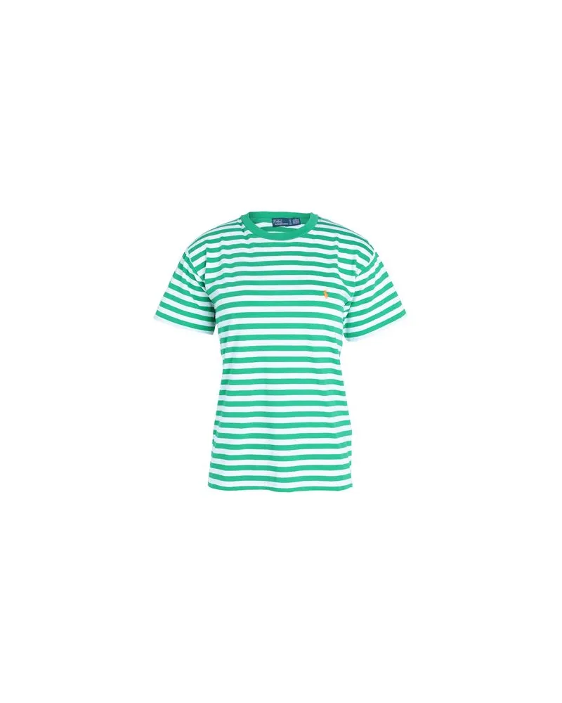 Ralph Lauren STRIPED ORGANIC COTTON CREWNECK TEE  - TOPS - T-shirtsauf YOOX.COM Grün