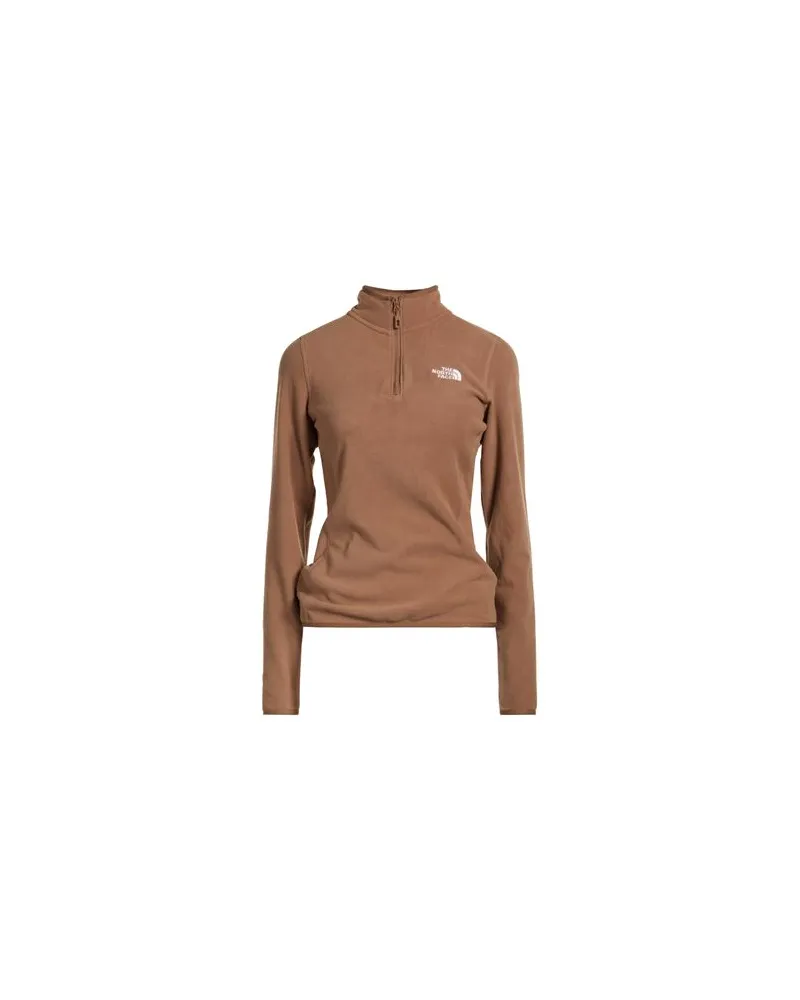 The North Face W 100 GLACIER 1/4 ZIP - TOPS - Sweatshirtsauf YOOX.COM Hellbraun