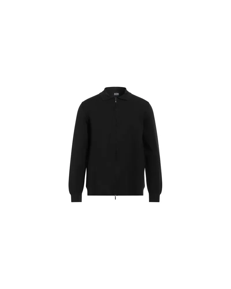 Alpha Studio STRICKWAREN - Strickjackenauf YOOX.COM Schwarz