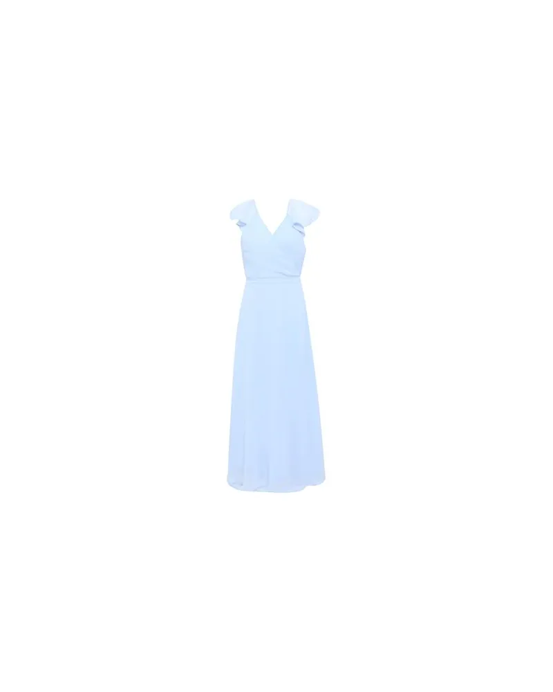Vila VIBONAN S/S V-NECK MIDI DRESS/BM/DC/SU  - KLEIDER - Midi-Kleiderauf YOOX.COM Hellblau