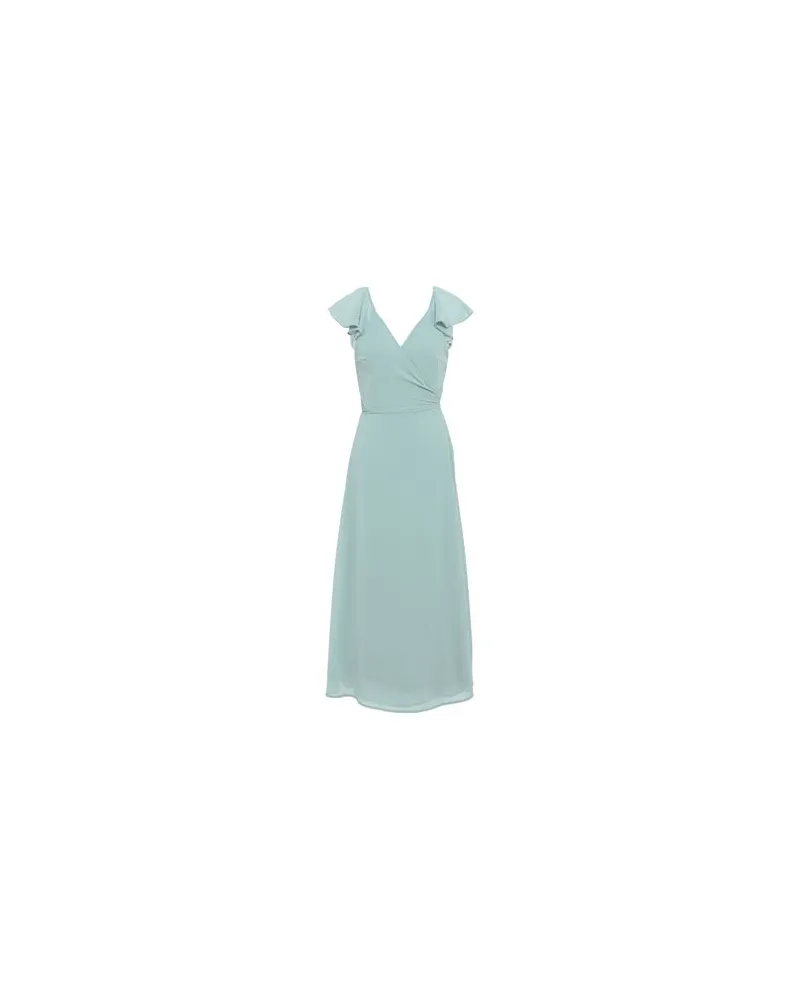 Vila VIBONAN S/S V-NECK MIDI DRESS/BM/DC/SU  - KLEIDER - Midi-Kleiderauf YOOX.COM Salbeigrün