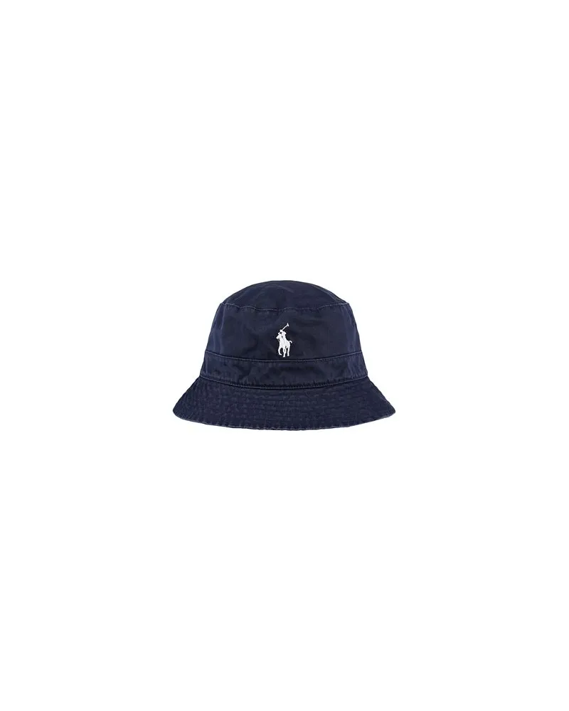 Ralph Lauren REVERSIBLE PLAID COTTON BUCKET HAT  - ACCESSOIRES - Mützen & Hüteauf YOOX.COM Marineblau