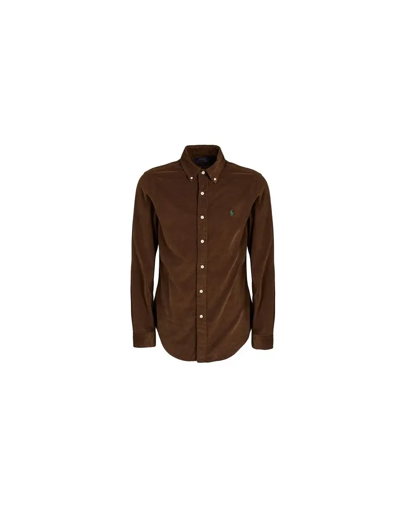 Ralph Lauren SLIM FIT CORDUROY SHIRT - TOPS - Hemdenauf YOOX.COM Braun